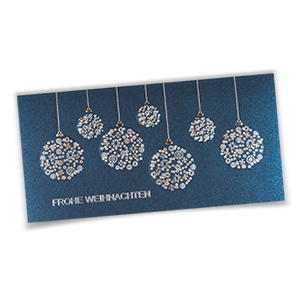 Weihnachtskarten für Firmen - blau und silber