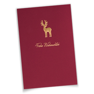 Rote Firmenweihnachtskarten mit goldener Folienprägung